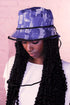 Distressed Denim Bucket Hat With Detachable Face Shield